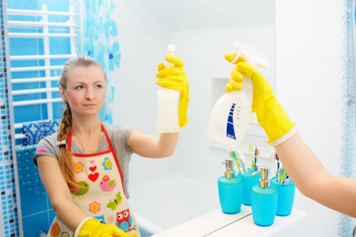 Professional carpet cleaning team working in a W14 home interior