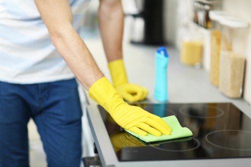 Use of cleaning chemicals and protective measures during carpet cleaning